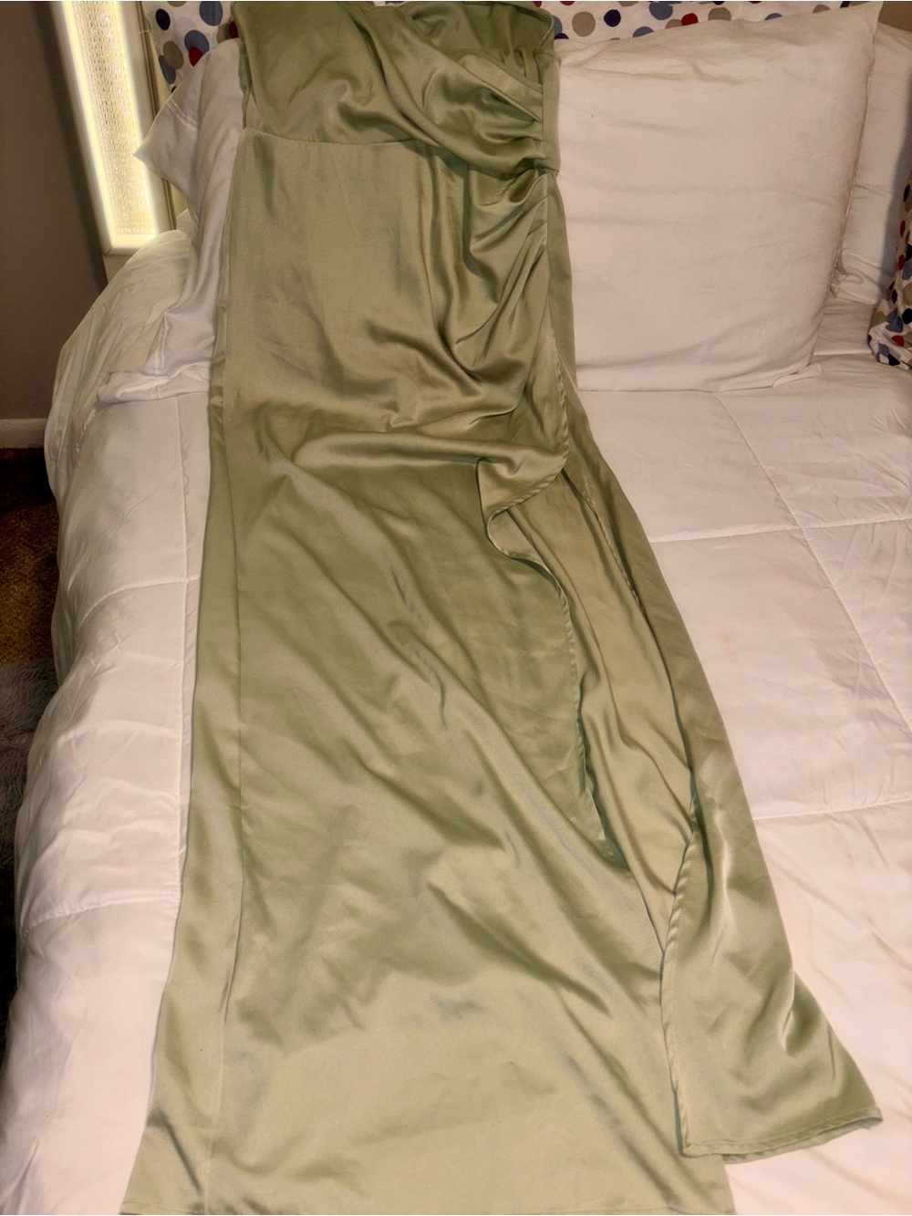 SHEIN Olive Satin Slip Dress